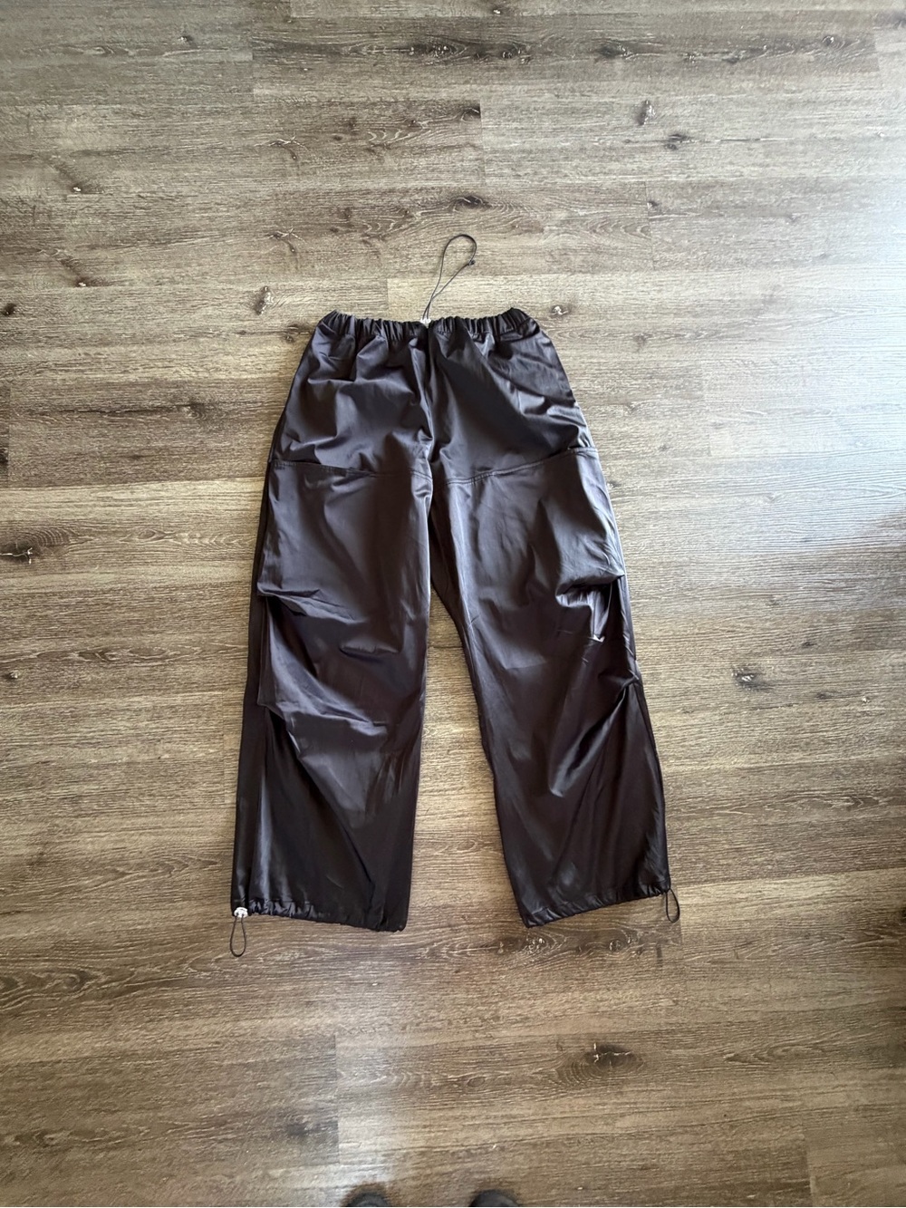 Zara Men's Dark Brown Cargo Pants with Drawstring